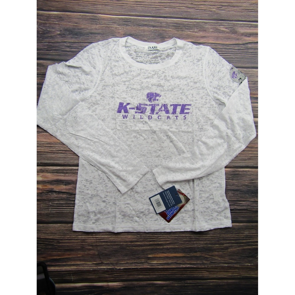 NUYU Women XL Kansas State University Wildcats KSU Long Sleeve‎ Burnout TShirt